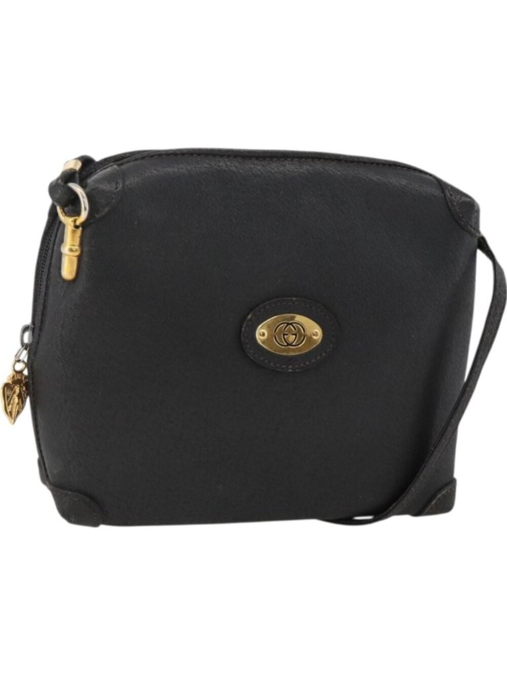 GUCCI Shoulder Bag Leather Black Gold 007 115 4916